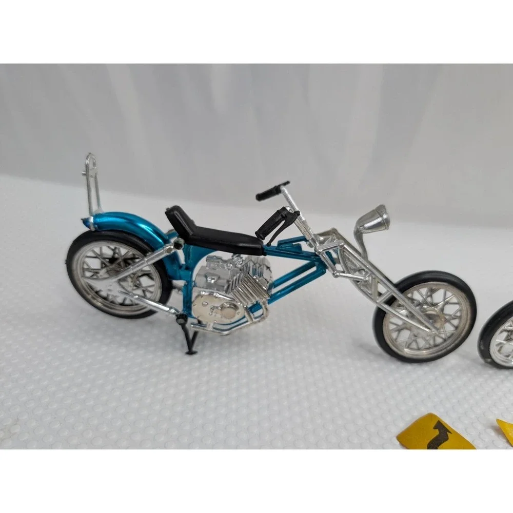 Plastic Motorcycle Chopper Bike Lot of 2 Cake Topper Toy